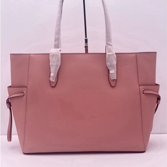 Michael Kors Gilly Large Drawstring Travel Leather Top Zip Tote - Picture 5 of 11